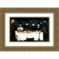 thumbnail image 1 of Niko Pirosmani 2x Matted 24x20 Gold Ornate Framed Art Print 'The feast of Kupreishvili family', 1 of 2