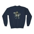 thumbnail image 1 of Nikola Tesla Riding a Robot Dinosaur Youth Sweatshirt for Science Kids, 1 of 1