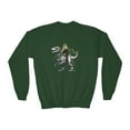 thumbnail image 1 of Nikola Tesla Riding a Robot Dinosaur Youth Sweatshirt for Science Kids, 1 of 1