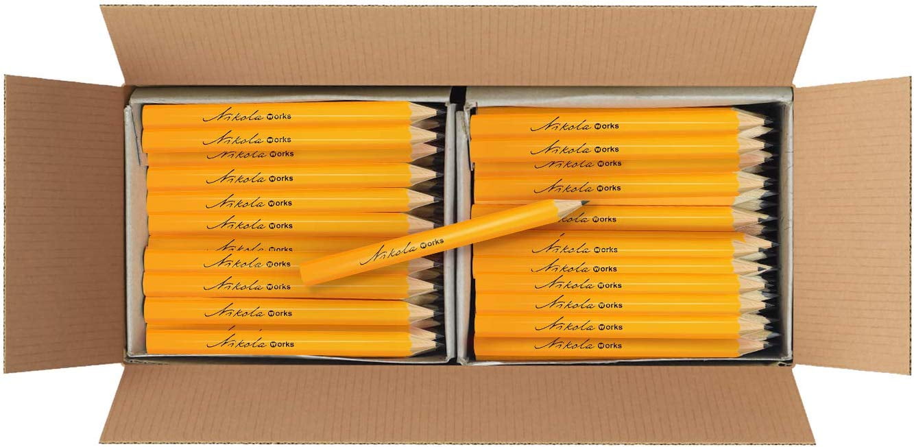 Nikola Works Classic American Standard #2 HB Pre-Sharpened Hex Shaped Pencils Bulk - 192 Count