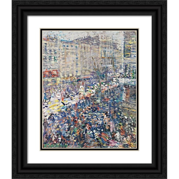 Nikolai Alexandrovich Tarkhov 15x18 Black Ornate Wood Framed Double Matted Museum Art Print Titled - Street Carnival, Paris