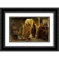 thumbnail image 1 of Nikolai Ge 2x Matted 24x18 Black Ornate Framed Art Print 'Christ in the synagogue', 1 of 2