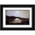 thumbnail image 1 of Nikolai Ge 2x Matted 24x18 Black Ornate Framed Art Print 'The view from Santo Terenzo at Lerici by night', 1 of 2