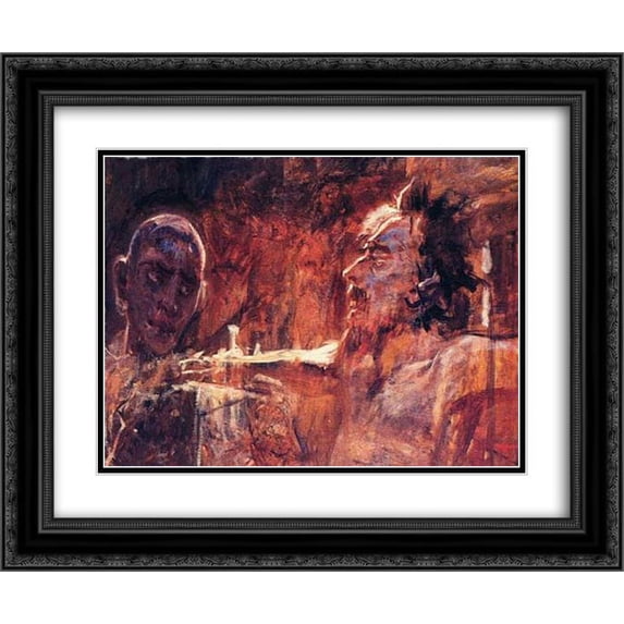 Nikolai Ge 2x Matted 24x20 Black Ornate Framed Art Print 'Christand Robber'