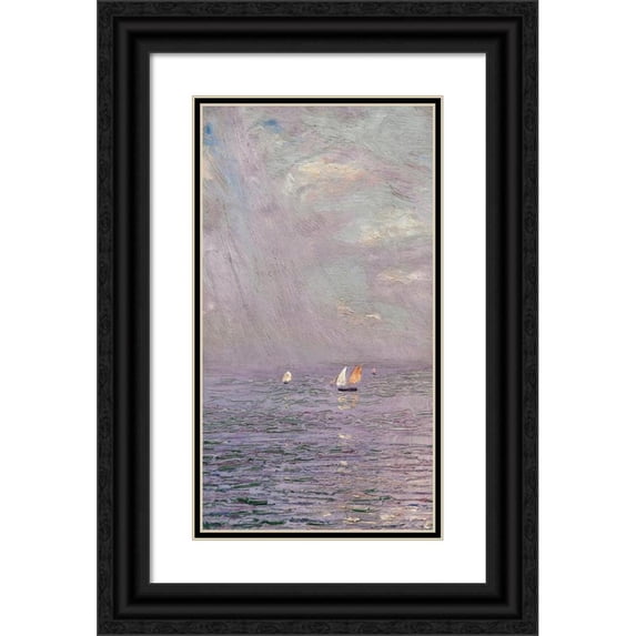 Nikolai Nikanorovich Dubovskoy 10x14 Black Ornate Wood Framed Double Matted Museum Art Print Titled: At Sea (1918)