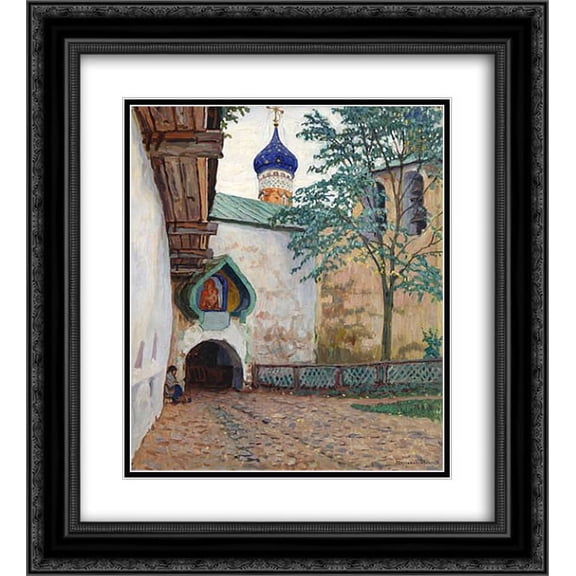 Nikolay Bogdanov Belsky 2x Matted 20x24 Black Ornate Framed Art Print 'Pechersky Monastery'