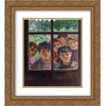 thumbnail image 1 of Nikolay Bogdanov Belsky 2x Matted 20x24 Gold Ornate Framed Art Print 'Children at the Window', 1 of 2