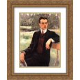thumbnail image 1 of Nikolay Bogdanov Belsky 2x Matted 20x24 Gold Ornate Framed Art Print 'Portrait of N.Yusupov', 1 of 2