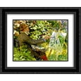 thumbnail image 1 of Nikolay Bogdanov Belsky 2x Matted 24x20 Black Ornate Framed Art Print 'Artist at the Easel (Portrait of Konstantin Korovin)', 1 of 2