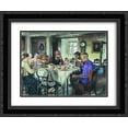 thumbnail image 1 of Nikolay Bogdanov Belsky 2x Matted 24x20 Black Ornate Framed Art Print 'New Owners (Tea-Drinking)', 1 of 2