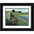 thumbnail image 1 of Nikolay Bogdanov Belsky 2x Matted 24x20 Black Ornate Framed Art Print 'Peasant', 1 of 2