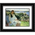 thumbnail image 1 of Nikolay Bogdanov Belsky 2x Matted 24x20 Black Ornate Framed Art Print 'Spring. Portrait of Lady I.Baumane', 1 of 2