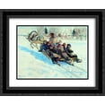 thumbnail image 1 of Nikolay Bogdanov Belsky 2x Matted 24x20 Black Ornate Framed Art Print 'To school', 1 of 2
