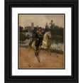 thumbnail image 1 of Nikolay Shilder 12x14 Black Ornate Wood Framed Double Matted Museum Art Print Titled: Portrait of Alexander III on Horseback at Gatchina, 1 of 5