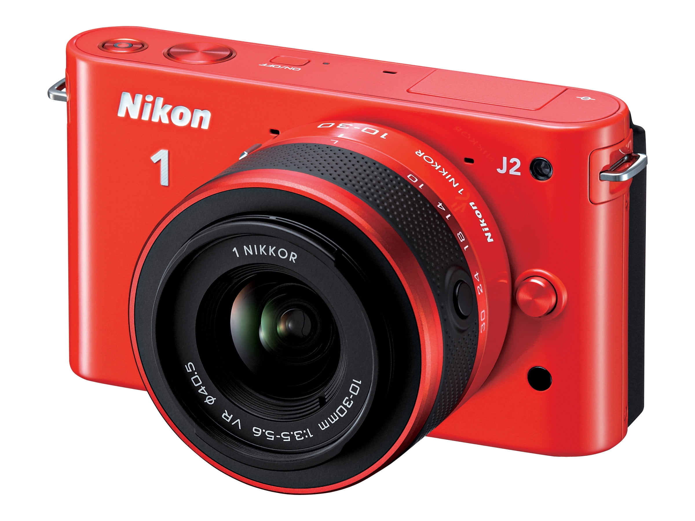 briefpapier hebzuchtig Impressionisme Nikon 1 J2 - Digital camera - mirrorless - 10.1 MP - 3x optical zoom 1  NIKKOR VR 10-30mm and 30-110mm lenses - orange - Walmart.com