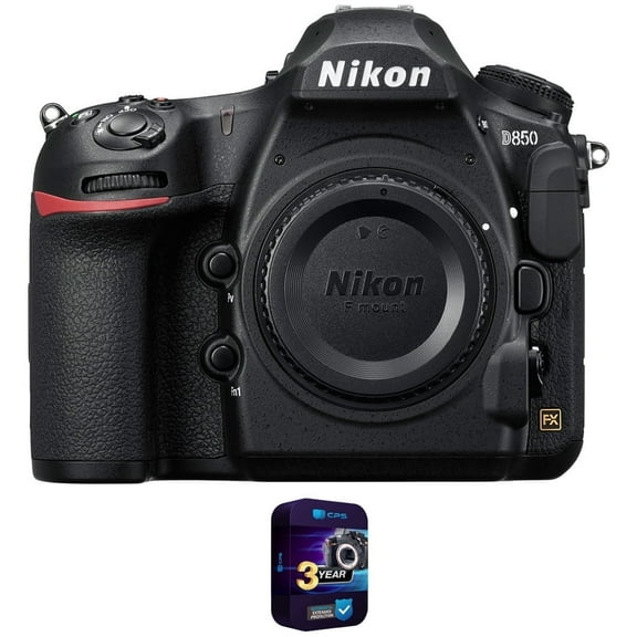 Nikon 1585 D850 45.7MP Full-Frame FX-Format Digital SLR Camera, Black (Body Only) Bundle with 3 YR CPS Enhanced Protection Pack