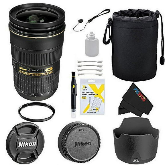 Nikon 24-70mm f/2.8G ED AF-S Wide Angle Zoom Lens + Pixi-Basic Accessory Bundle