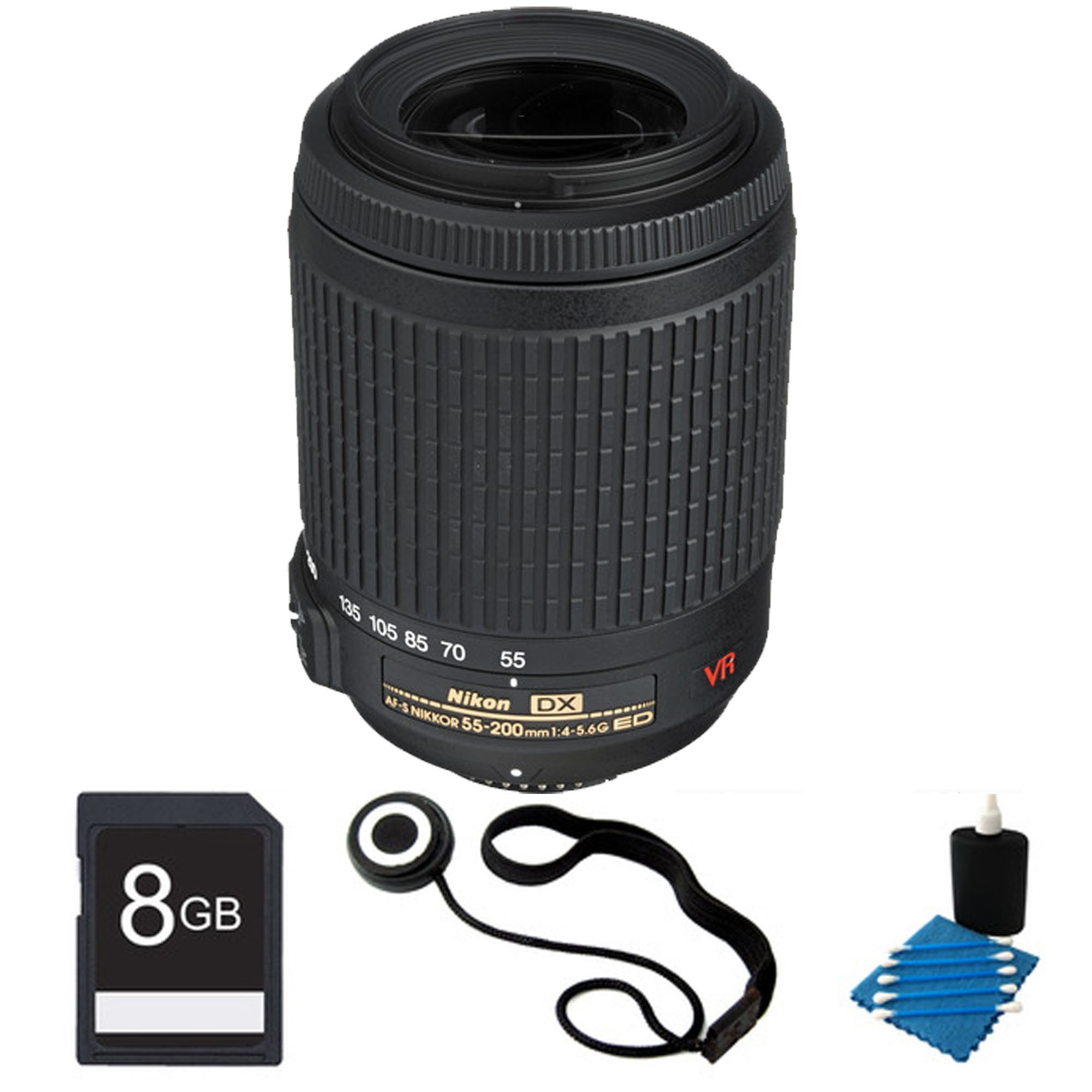 Nikon Zoom Lens: 55-200mm F/4-5.6G IF-ED AF-S DX VR Basic Bundle
