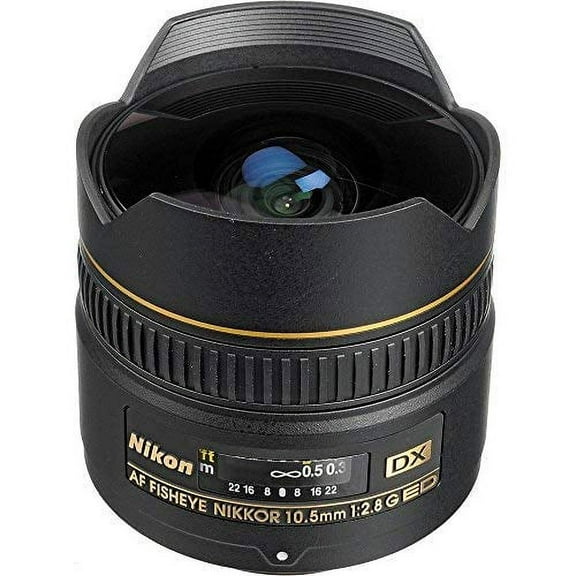 Nikon AF DX NIKKOR 10.5mm F/2.8G ED Fixed Zoom Fisheye Lens with Auto Focus for Nikon DSLR Cameras International Version (No warranty)