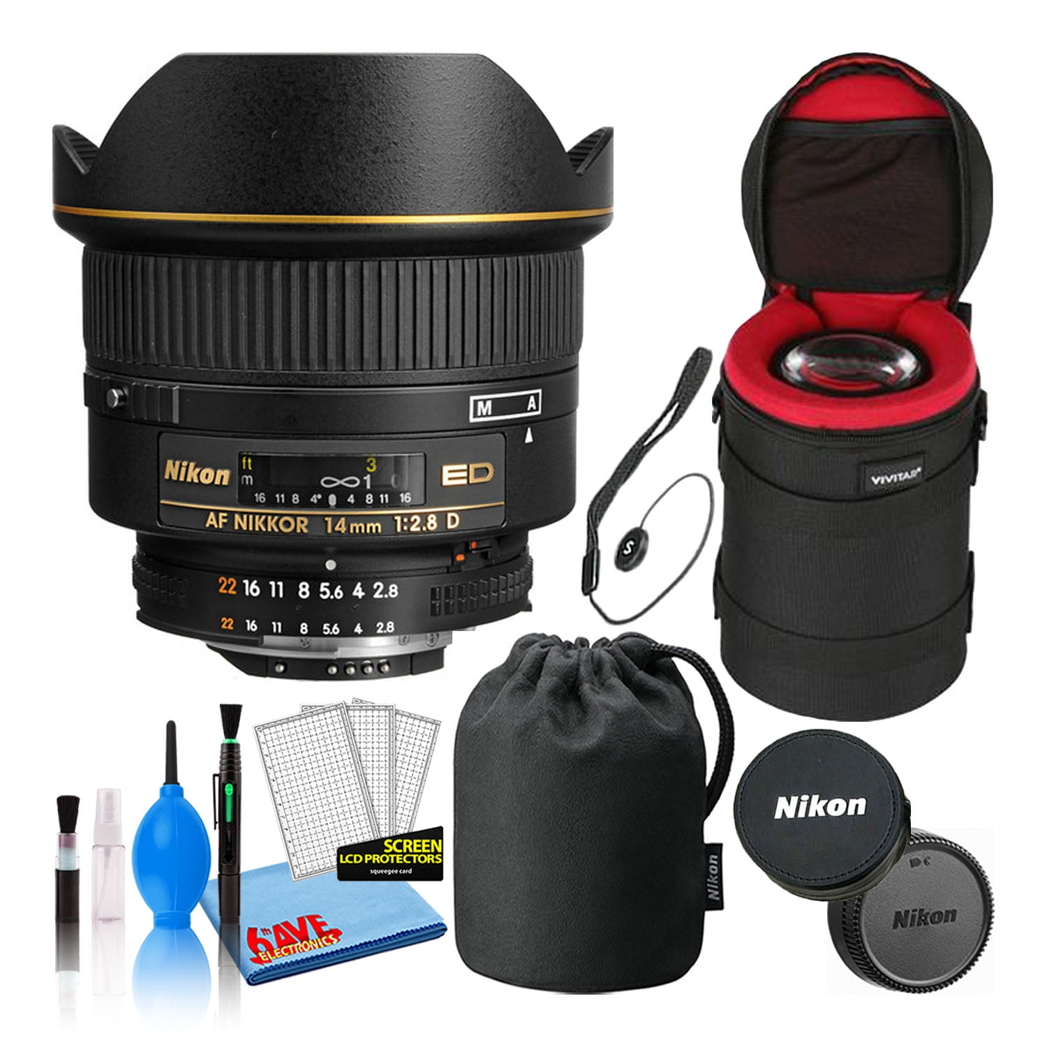 Nikon AF NIKKOR 14mm F/2.8D ED Wide-Angle Prime Lens (1925) Intl