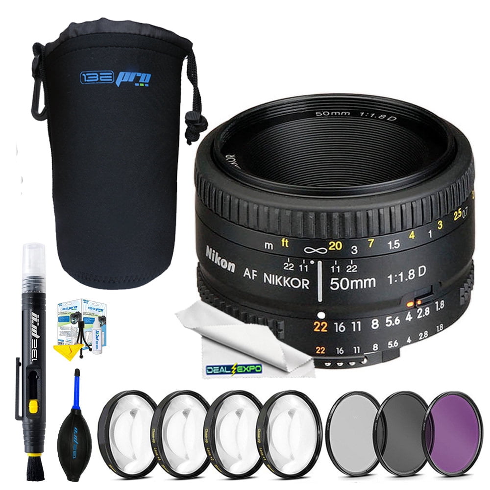 Nikon AF NIKKOR 50mm f/1.8D Lens + Expo Advanced Kit - Walmart.com