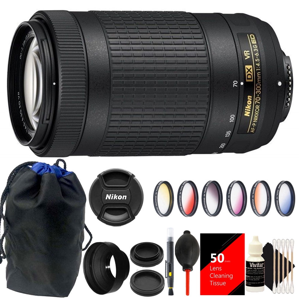 Nikon AF-P DX Nikkor 70-300mm f/4.5-6.3G ED (VR)Lens with Top