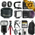 thumbnail image 1 of Nikon AF-S 50mm 1.8G - Video Kit + Pro Flash + Monopad - 64GB Accessory Bundle, 1 of 9