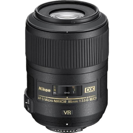Nikon - AF-S DX Micro Nikkor 85mm f/3.5G ED VR Telephoto Lens for DX SLR Cameras - Black