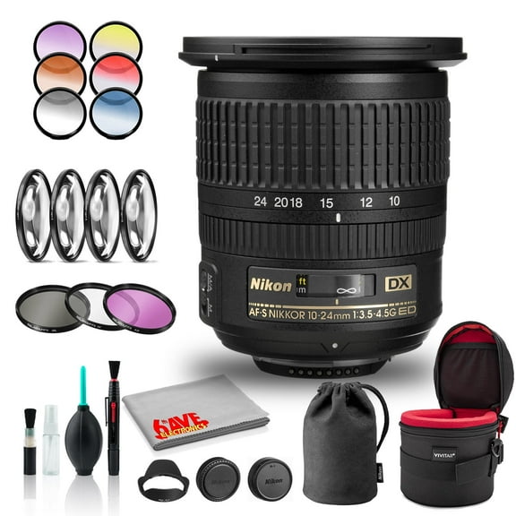 Nikon AF-S DX NIKKOR 10-24mm F/3.5-4.5G ED Lens (INTL Model) - Essential Kit