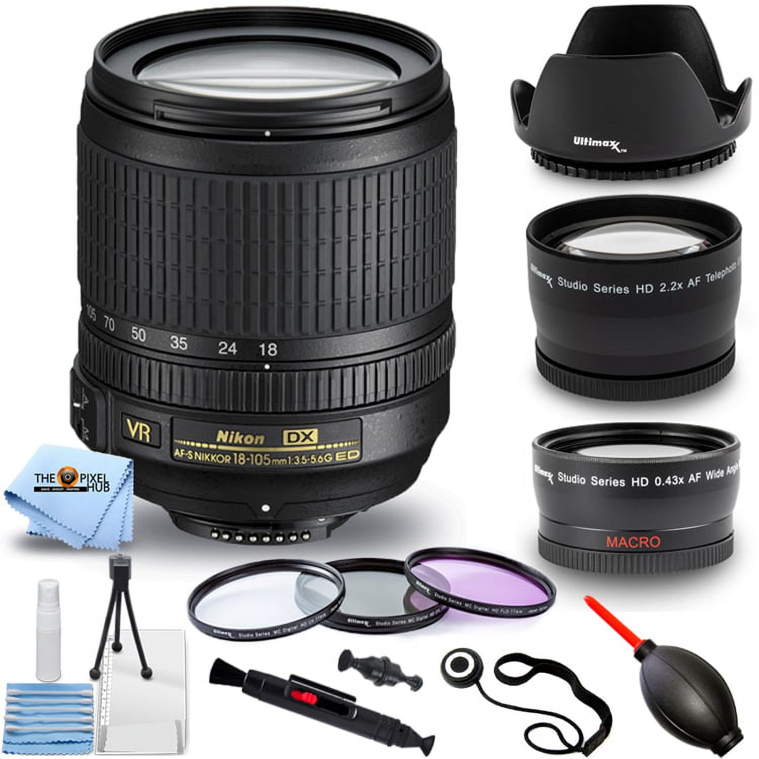 Nikon AF-S DX NIKKOR 18-105mm F/3.5-5.6G ED VR Lens - Pro Bundle