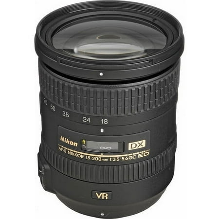 Nikon - AF-S DX NIKKOR 18-200mm f/3.5-5.6G ED VR II Standard Zoom Lens - Black