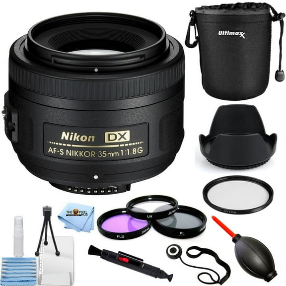 Nikon AF-S DX NIKKOR 35mm f/1.8G Lens (Black) PRO BUNDLE