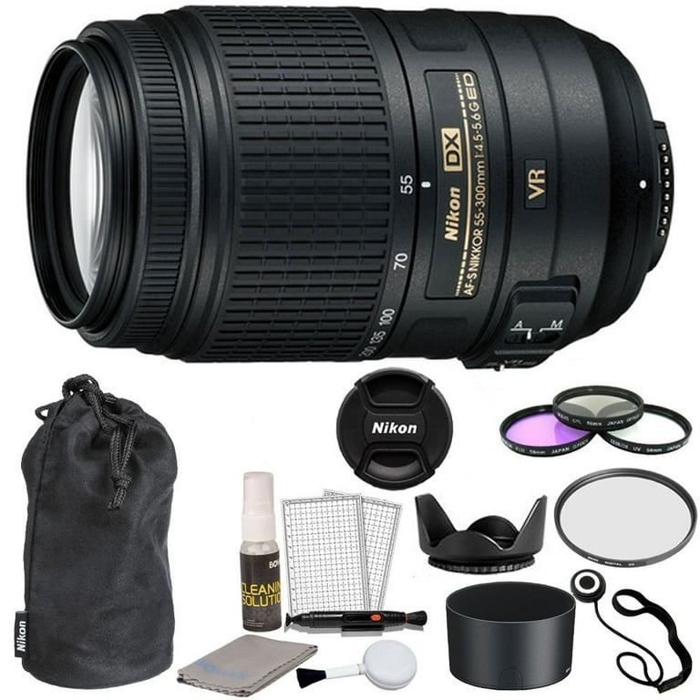 Nikon AF-S DX NIKKOR 55-300mm f/4.5-5.6G ED VR Lens + 58mm Filters