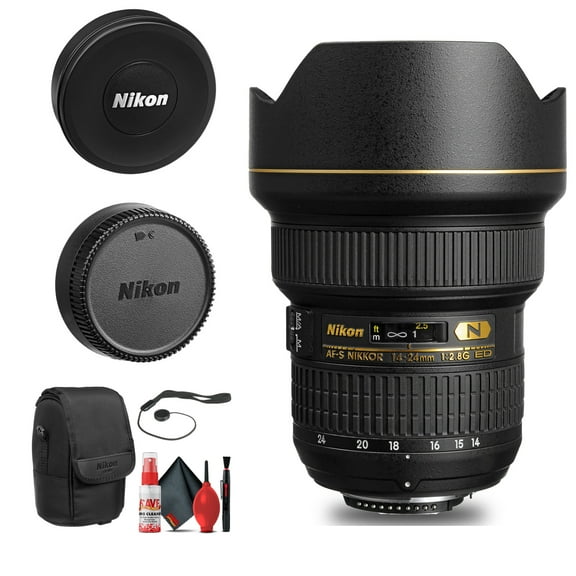 Nikon AF-S NIKKOR 14-24mm f/2.8G ED Ultra Wide-Angle Zoom Lens (2163) + Cap Keeper + Cleaning Kit