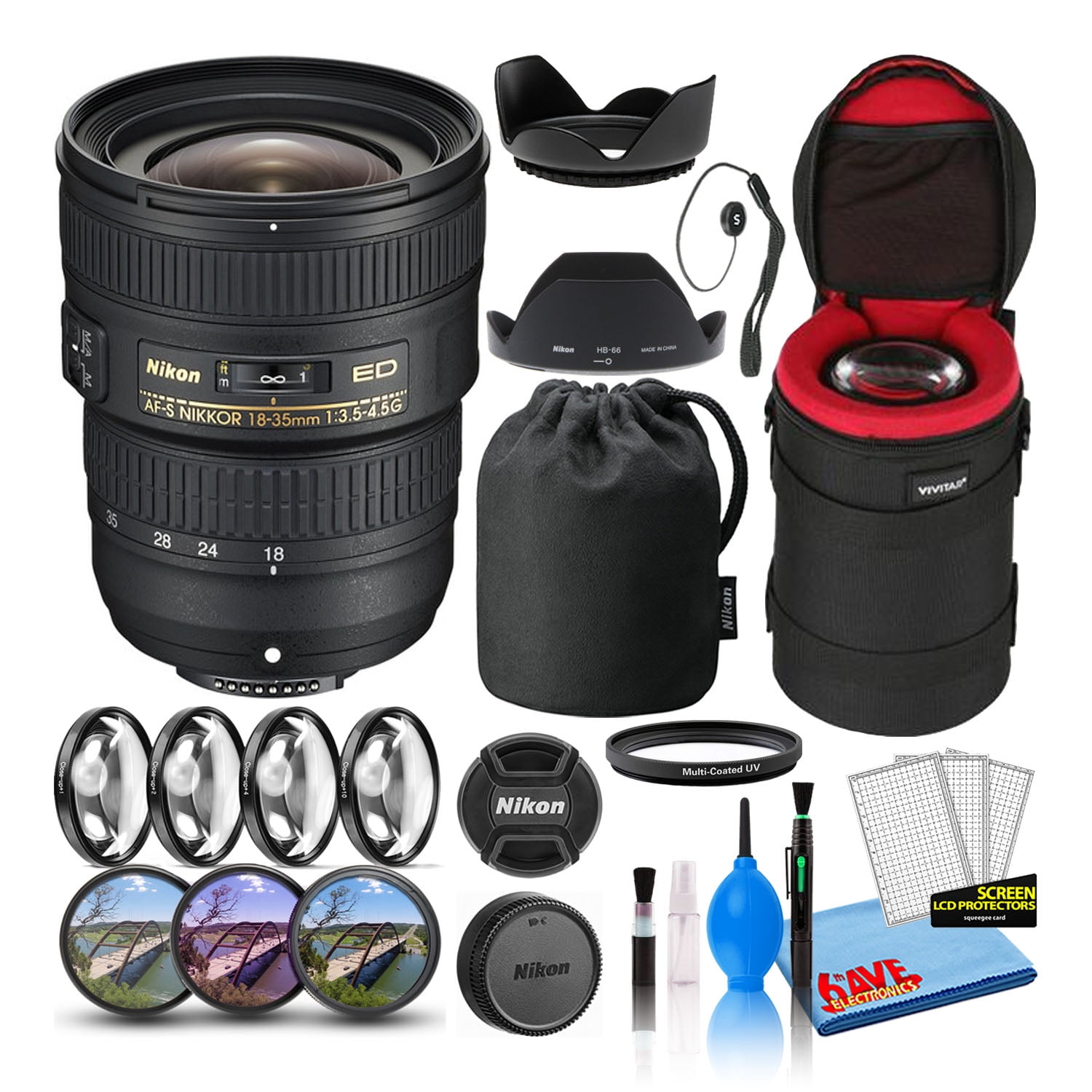 Nikon AF-S NIKKOR 18-35mm F/3.5-4.5G ED Zoom Lens (2207) Intl with 