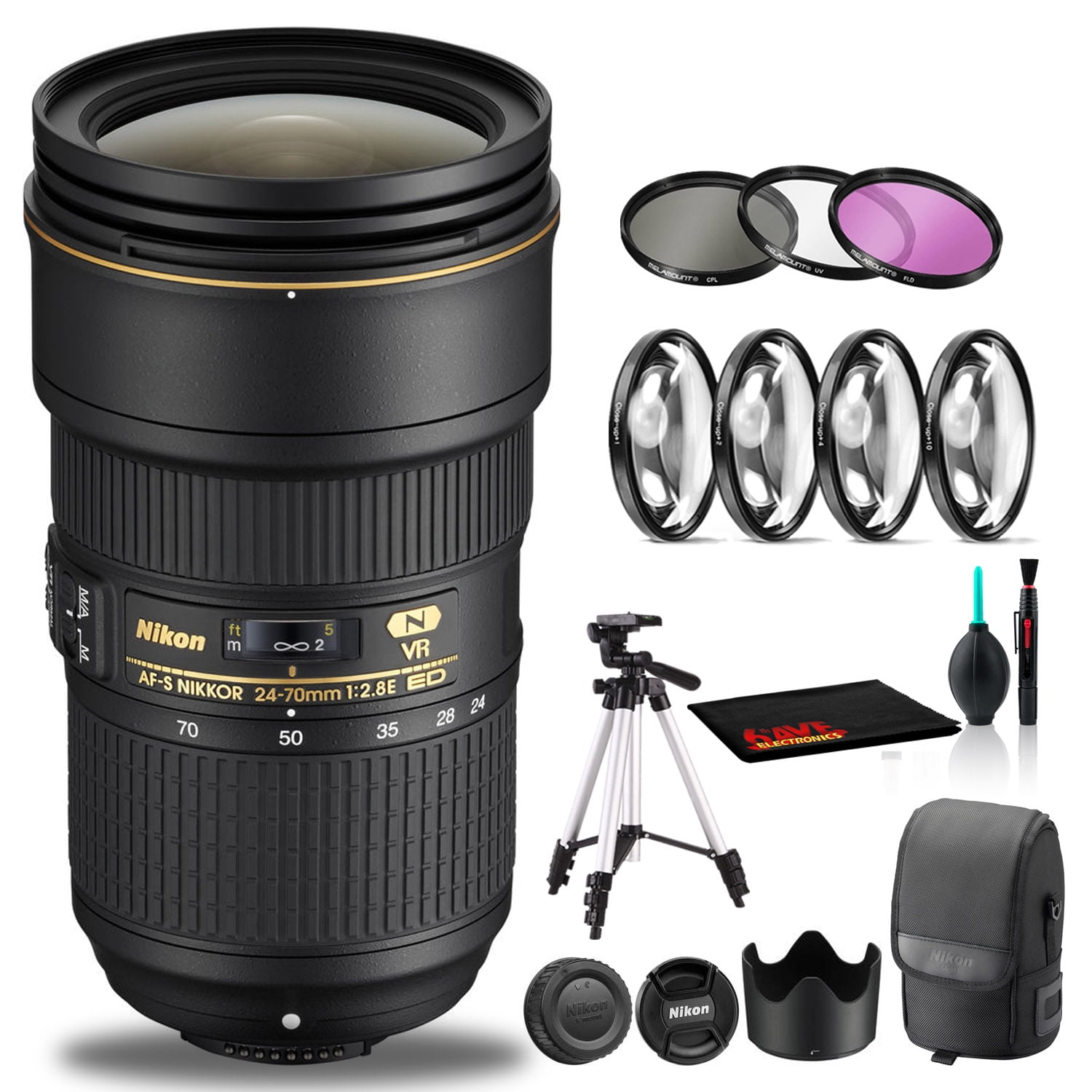 Nikon AF-S NIKKOR 24-70mm F/2.8E ED VR Lens Includes Filter Kits