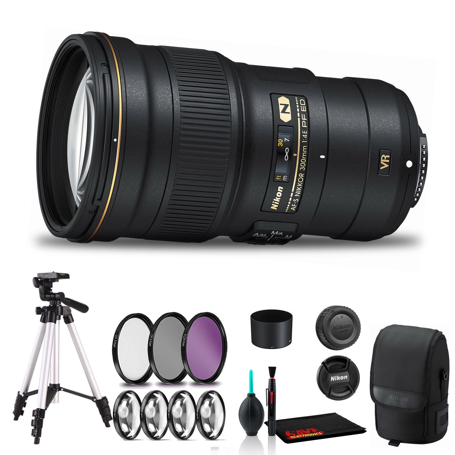Nikon AF-S NIKKOR 300mm F/4E PF ED VR Lens Includes Filter Kits