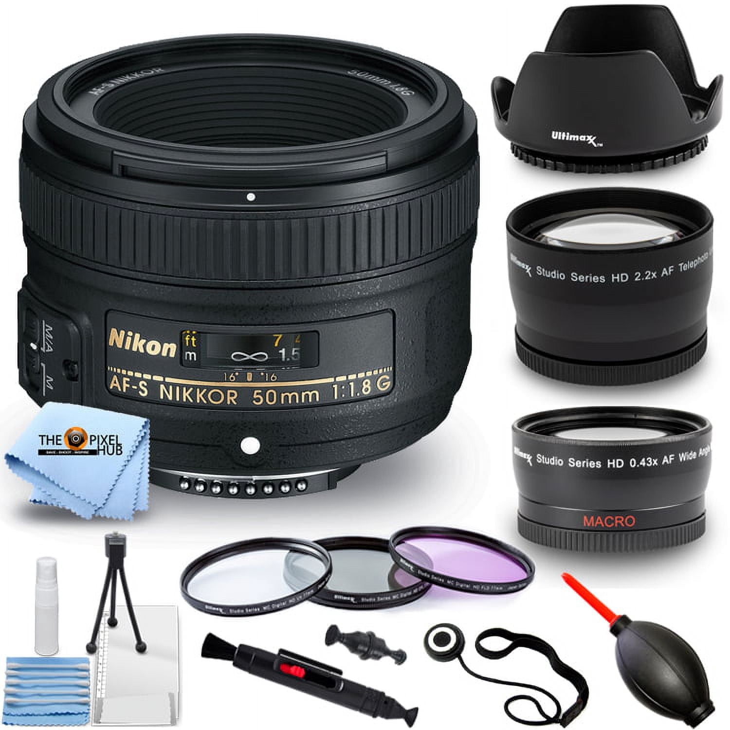 50mm Nikon AF-S f⁄1.8G NIKKOR Lens + Filter Kit | with - Cleaning 