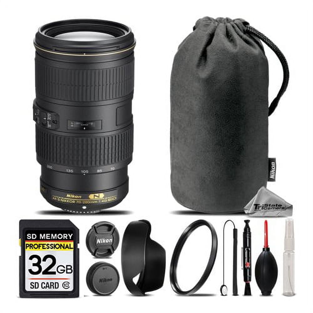 Nikon AF-S NIKKOR 70-200mm f/4G ED VR Lens +UV Filter +Class 10
