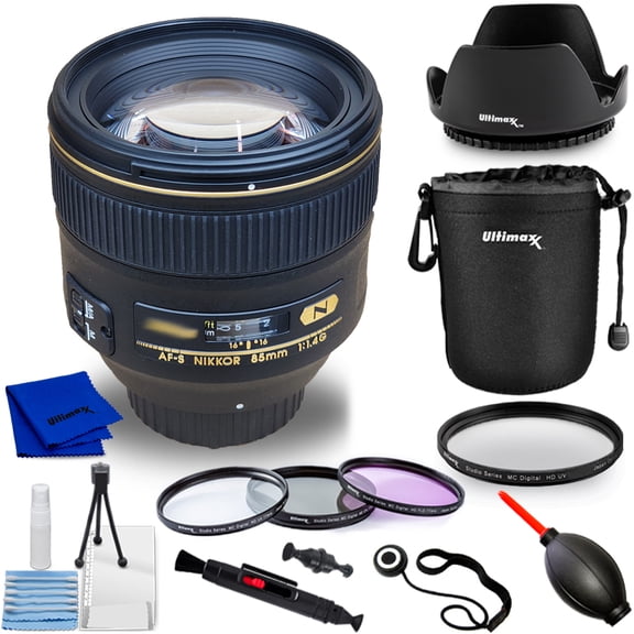 Nikon AF-S NIKKOR 85mm f/1.4G Lens for Nikon F 2195 + Filter Kit + Pouch Bundle