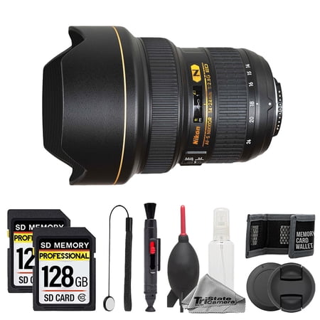 Nikon AF-S Zoom Nikkor 14-24mm f/2.8G ED AF Lens - 8pc 256GB Memory Care Bundle (International Version)