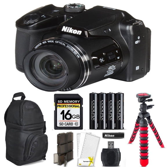 Nikon COOLPIX B500 Digital Camera 40x Optical Zoom + Tripod + Backpack -16GB Kit (International Version)