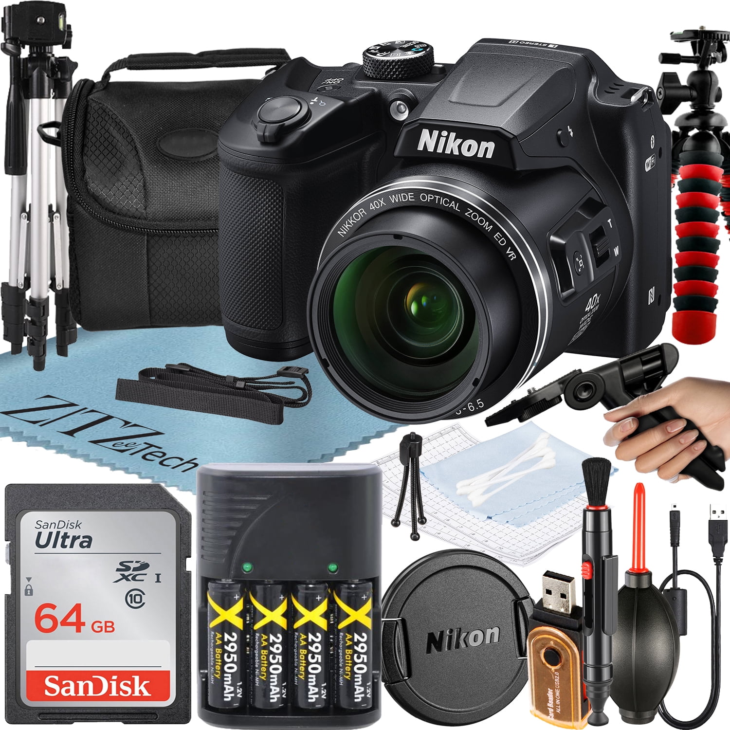 Nikon COOLPIX B500 Digital Camera (Black) with 16MP 40x Optical