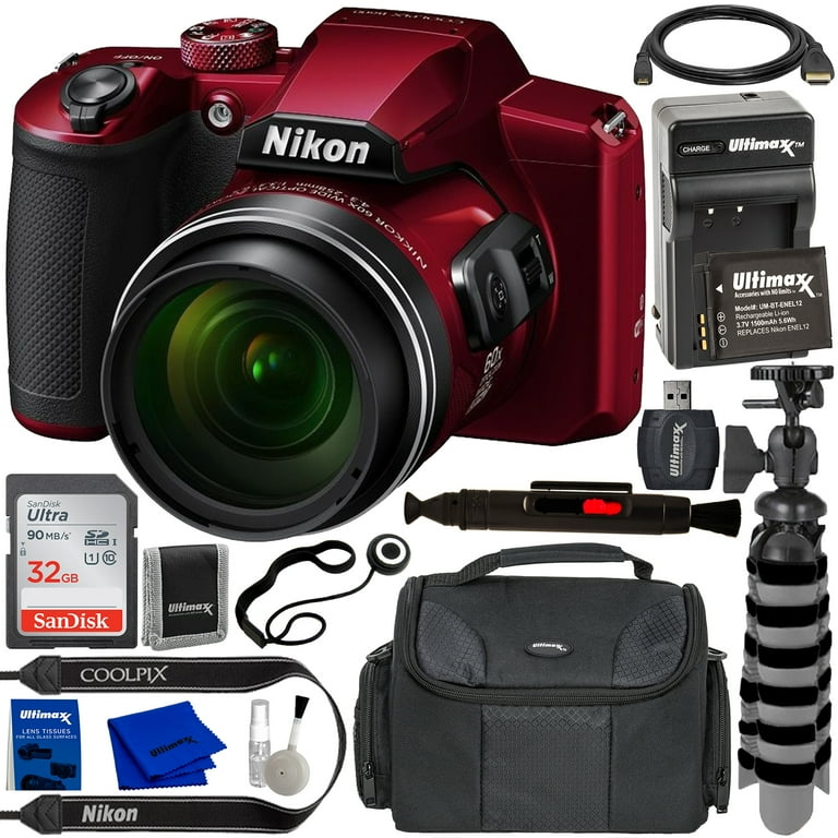 Nikon　COOLPIX B600 RED Nikon COOLPIX B600 Digital Camera (Red) + Extra Battery +