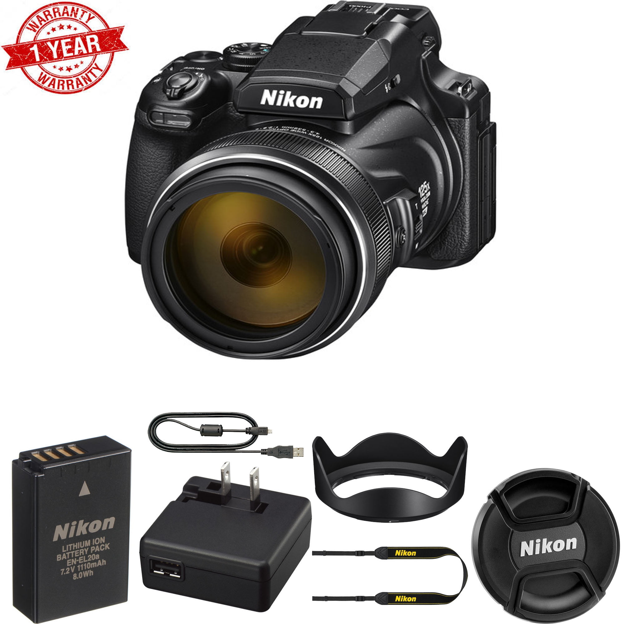 Nikon COOLPIX P1000 Point Shoot Digital Camera USA with Zoom Lens