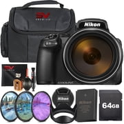 Nikon COOLPIX P1100 125x Super Zoom Compact Digital Camera + SanDisk 64GB Memory Card + Case + SV Premium Advanced Bundle International Version