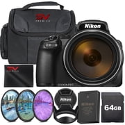 Nikon COOLPIX P1100 125x Super Zoom Compact Digital Camera + SanDisk 64GB Memory Card + Tripod + SV Premium Basic Bundle International Version