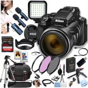 Nikon COOLPIX P1100 Superzoom Digital Camera | 125x,16 MP 4K Video + 128GB Extreme Memory, Wireless Lavalier Microphones, Filters, Case, Tripod, Software International Model