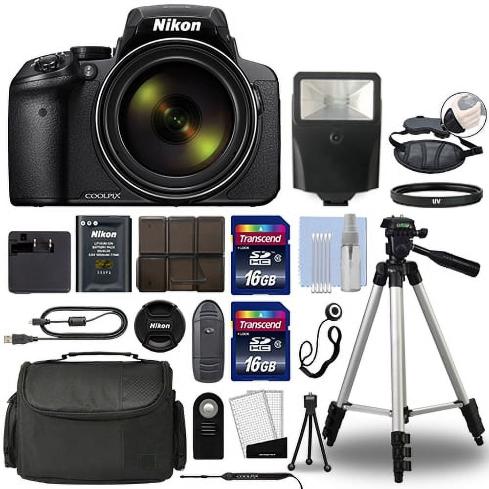 Nikon COOLPIX P900 Digital Camera 83x Optical Zoom Wi-Fi Black + 32GB  Bundle 