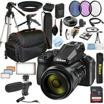 Nikon COOLPIX P950 16MP Digital Camera + Shot-Gun Microphone + LED Always on Light + 64GB Memory, Filters, Case, Tripod + More 28PC Bundle Kit